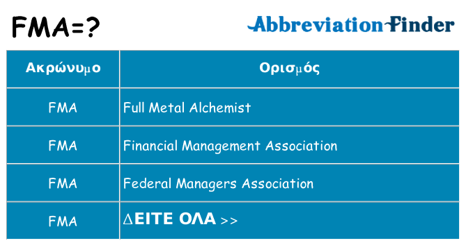 Τι σημαίνει fma ηρεμήσει
