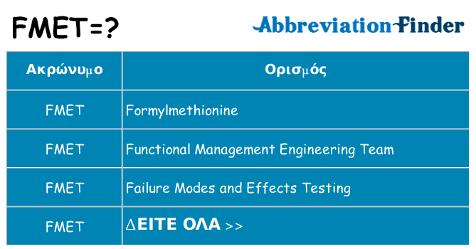 Τι σημαίνει fmet ηρεμήσει