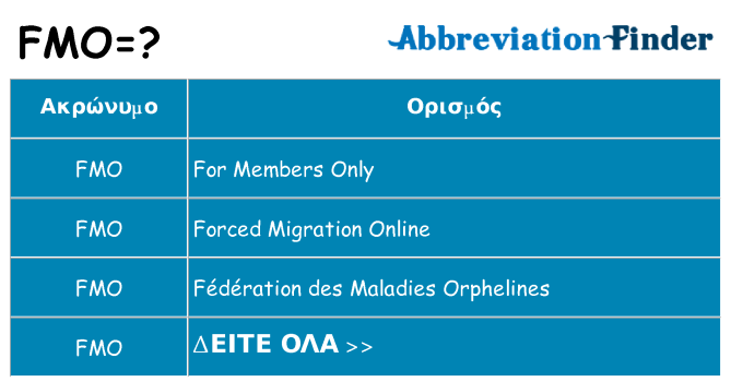 Τι σημαίνει fmo ηρεμήσει