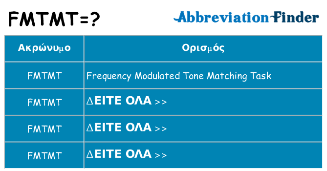 Τι σημαίνει fmtmt ηρεμήσει
