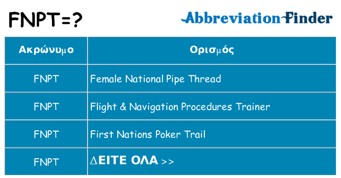 Τι σημαίνει fnpt ηρεμήσει