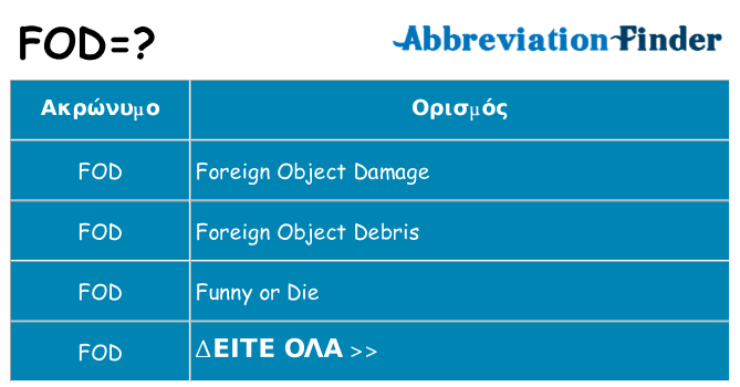 Τι σημαίνει fod ηρεμήσει