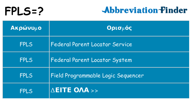 Τι σημαίνει fpls ηρεμήσει
