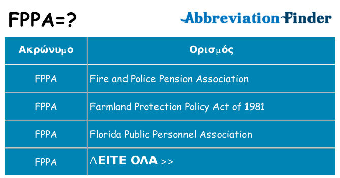 Τι σημαίνει fppa ηρεμήσει