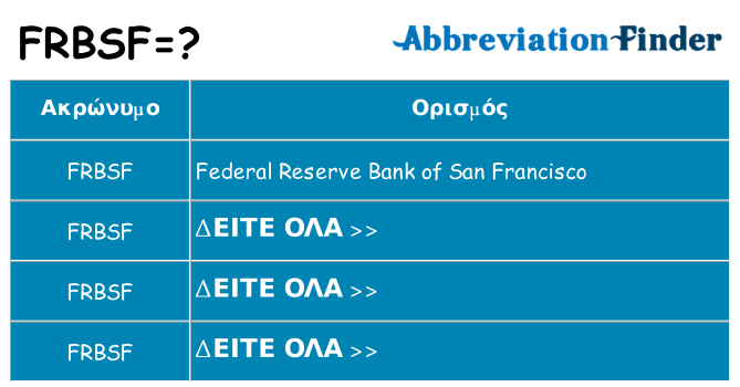 Τι σημαίνει frbsf ηρεμήσει