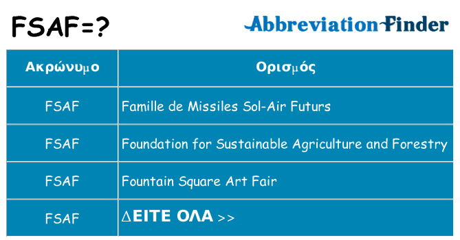 Τι σημαίνει fsaf ηρεμήσει