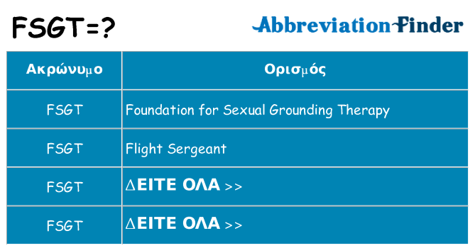 Τι σημαίνει fsgt ηρεμήσει