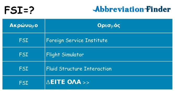 Τι σημαίνει fsi ηρεμήσει