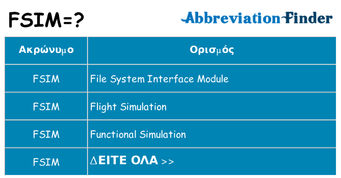 Τι σημαίνει fsim ηρεμήσει