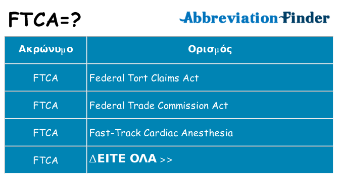 Τι σημαίνει ftca ηρεμήσει