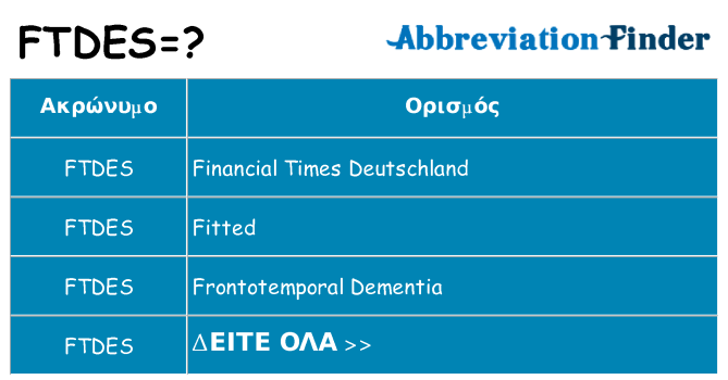 Τι σημαίνει ftdes ηρεμήσει