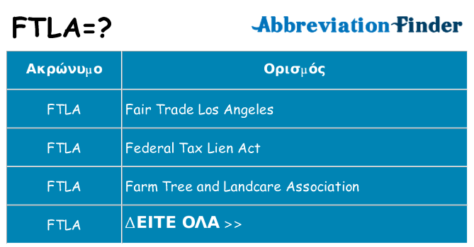 Τι σημαίνει ftla ηρεμήσει