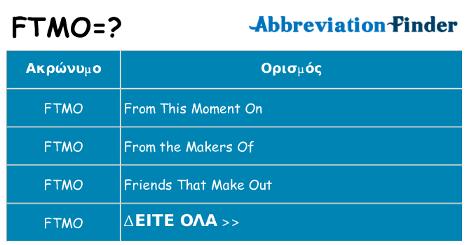 Τι σημαίνει ftmo ηρεμήσει