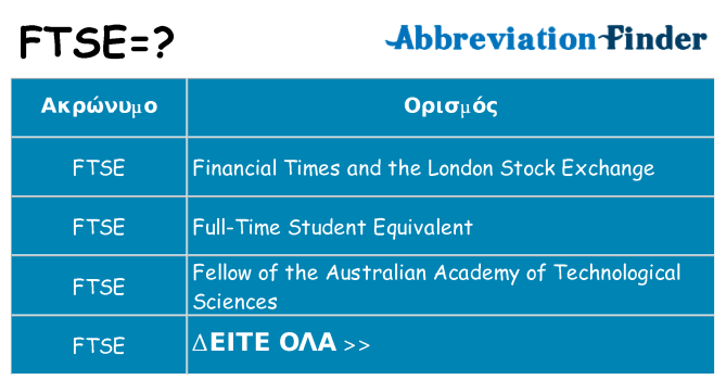 Τι σημαίνει ftse ηρεμήσει