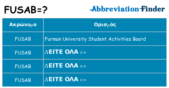 Τι σημαίνει fusab ηρεμήσει