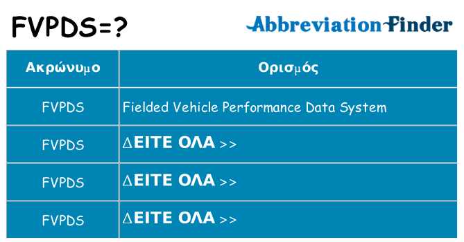 Τι σημαίνει fvpds ηρεμήσει