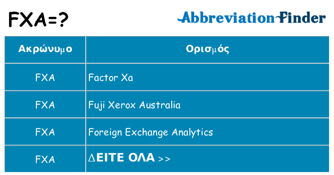 Τι σημαίνει fxa ηρεμήσει