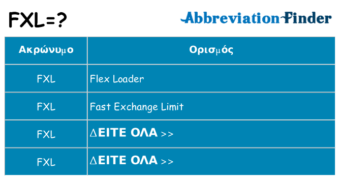 Τι σημαίνει fxl ηρεμήσει