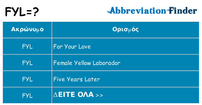 Τι σημαίνει fyl ηρεμήσει