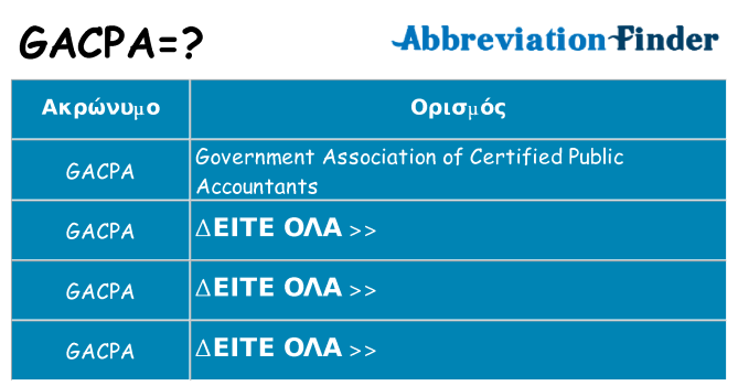 Τι σημαίνει gacpa ηρεμήσει