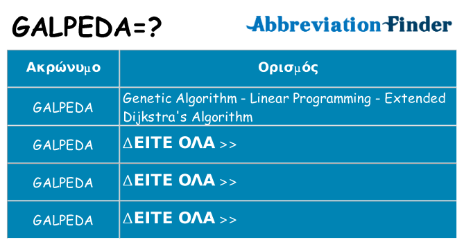 Τι σημαίνει galpeda ηρεμήσει