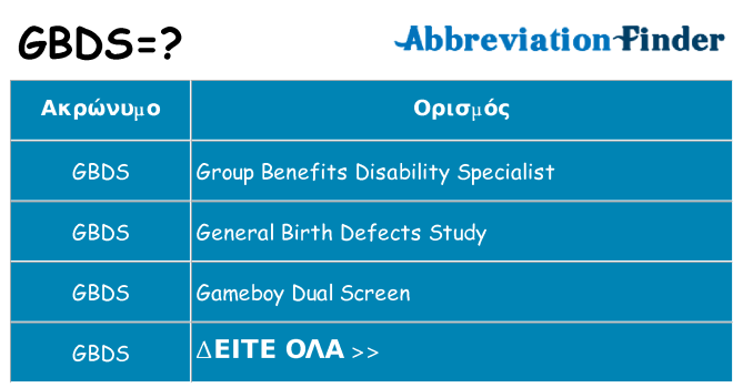 Τι σημαίνει gbds ηρεμήσει
