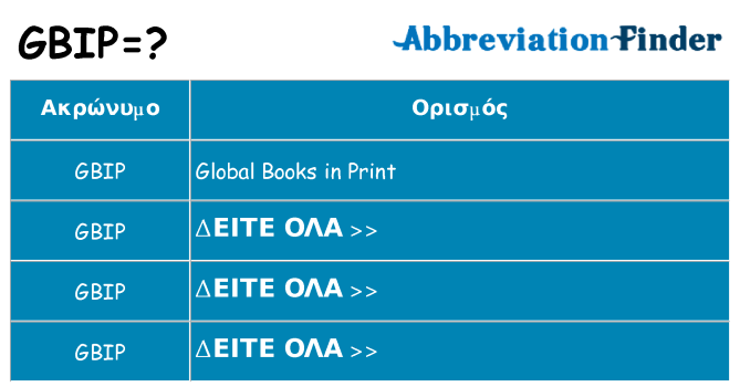 Τι σημαίνει gbip ηρεμήσει