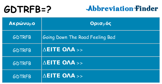 Τι σημαίνει gdtrfb ηρεμήσει