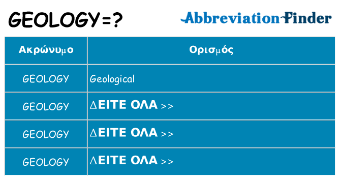 Τι σημαίνει geology ηρεμήσει