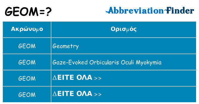 Τι σημαίνει geom ηρεμήσει