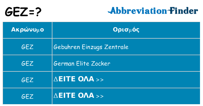 Τι σημαίνει gez ηρεμήσει