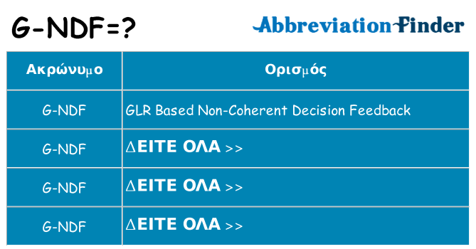 Τι σημαίνει g-ndf ηρεμήσει