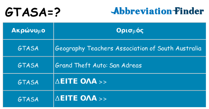 Τι σημαίνει gtasa ηρεμήσει