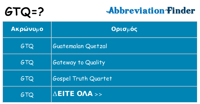 Τι σημαίνει gtq ηρεμήσει