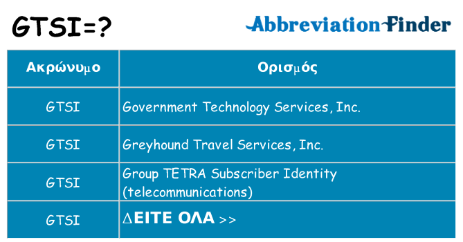 Τι σημαίνει gtsi ηρεμήσει