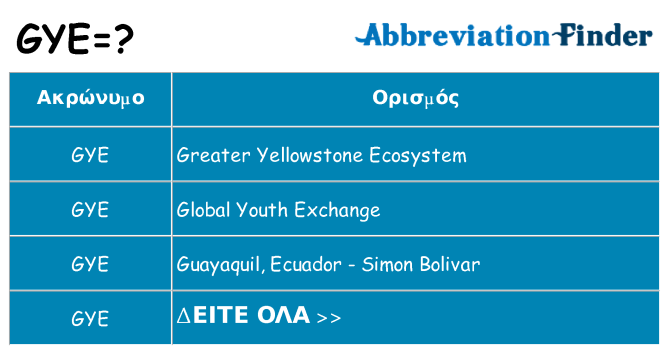 Τι σημαίνει gye ηρεμήσει