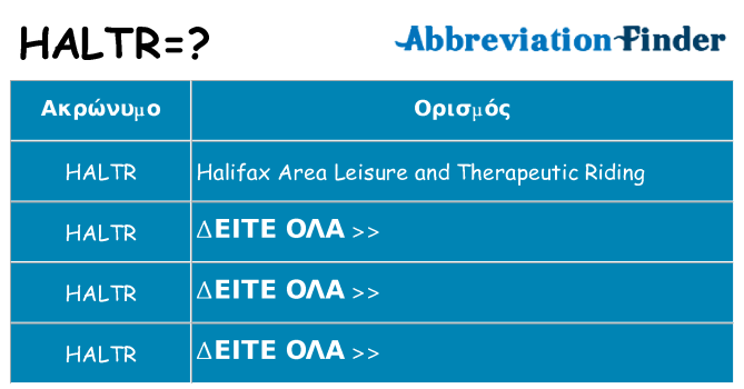 Τι σημαίνει haltr ηρεμήσει