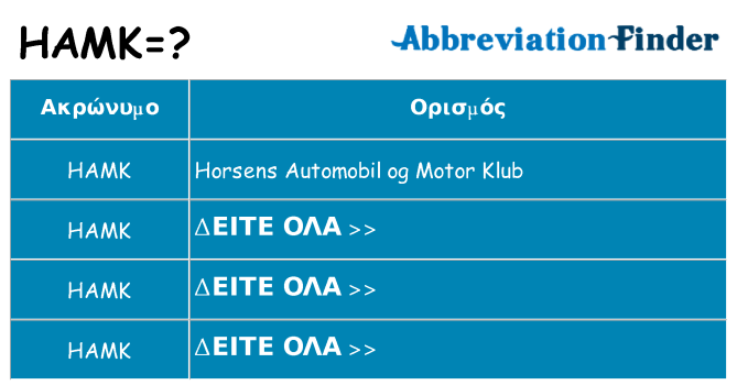 Τι σημαίνει hamk ηρεμήσει