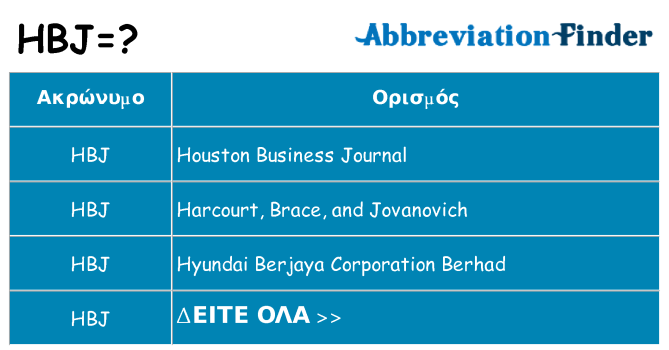 Τι σημαίνει hbj ηρεμήσει