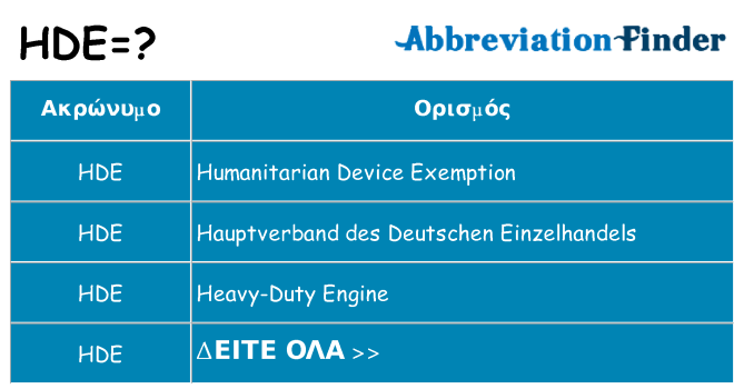Τι σημαίνει hde ηρεμήσει