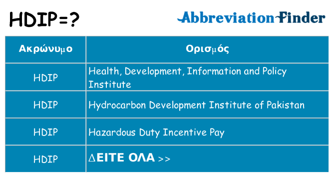 Τι σημαίνει hdip ηρεμήσει