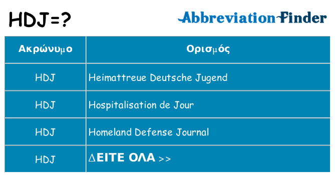 Τι σημαίνει hdj ηρεμήσει