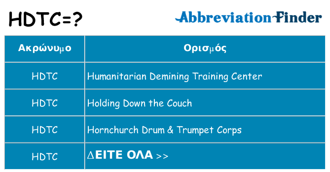 Τι σημαίνει hdtc ηρεμήσει