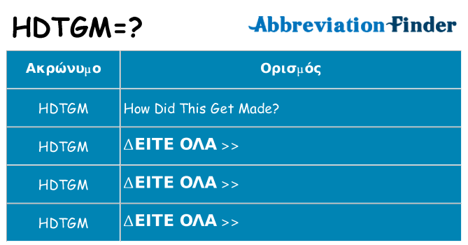 Τι σημαίνει hdtgm ηρεμήσει