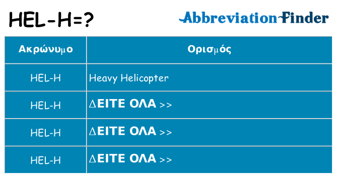 Τι σημαίνει hel-h ηρεμήσει