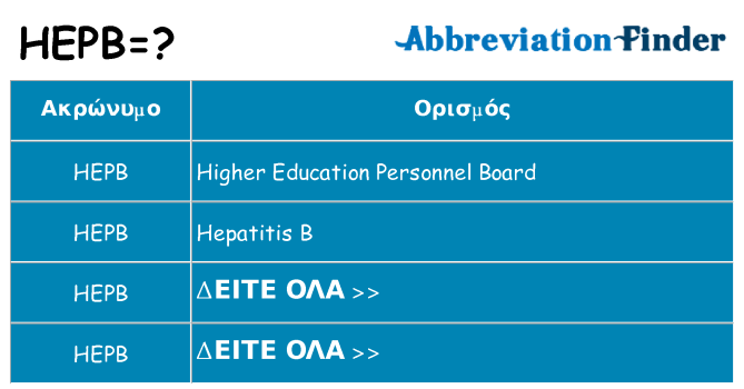 Τι σημαίνει hepb ηρεμήσει