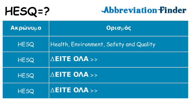 Τι σημαίνει hesq ηρεμήσει