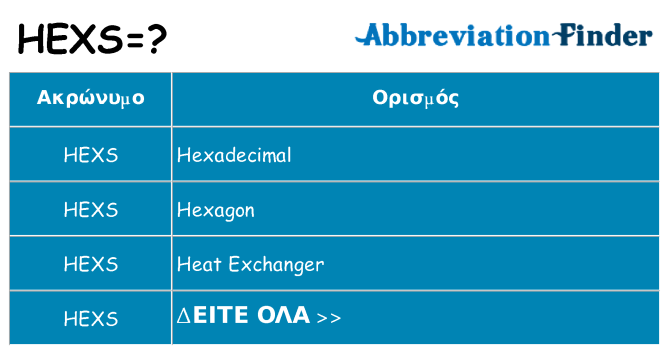 Τι σημαίνει hexs ηρεμήσει