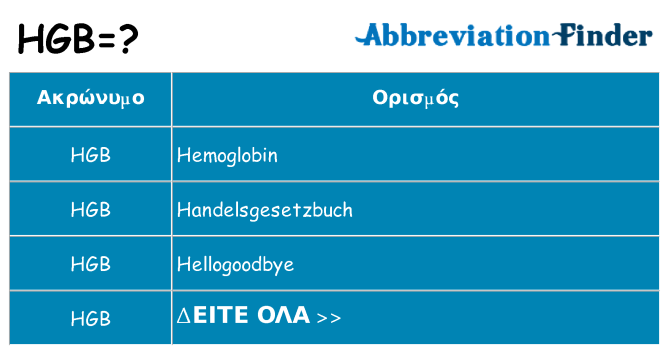 Τι σημαίνει hgb ηρεμήσει