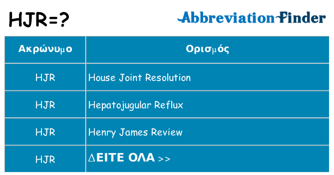 Τι σημαίνει hjr ηρεμήσει
